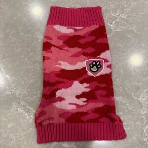Perfectly Pet Pink Camo Dog Sweater Size Small — Knit Warm Pet Pullover